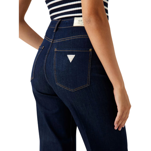 Jeans Donna modello wide leg, con logo iconico posteriore
